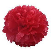 Помпон Куля з тиш'ю червоний 25 см