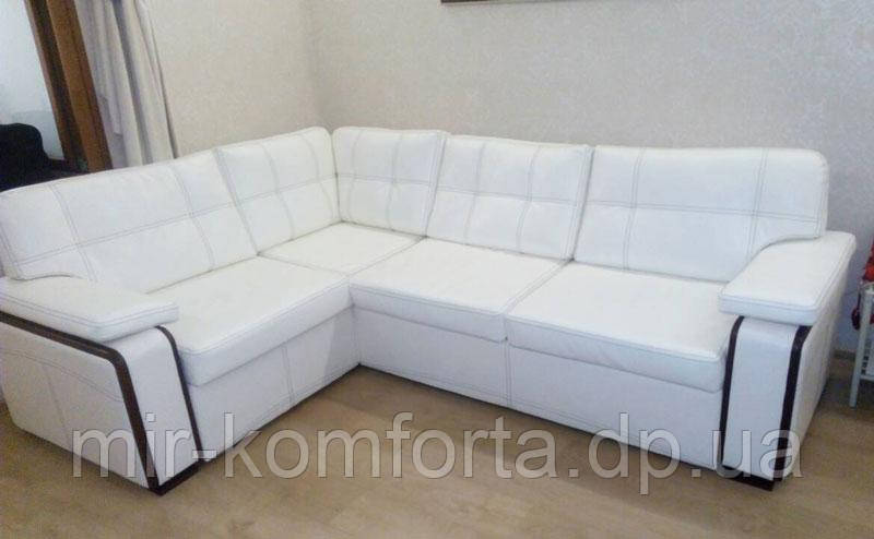 Перетяжка шкіряного кутового дивана
