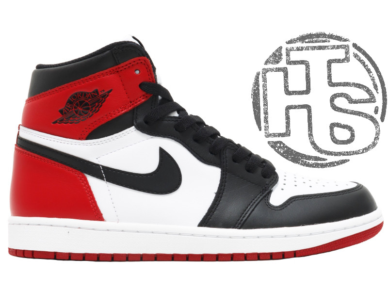 Чоловічі кросівки Air Jordan 1 Retro High Black Toe White/Black/Varsity Red 575441-184
