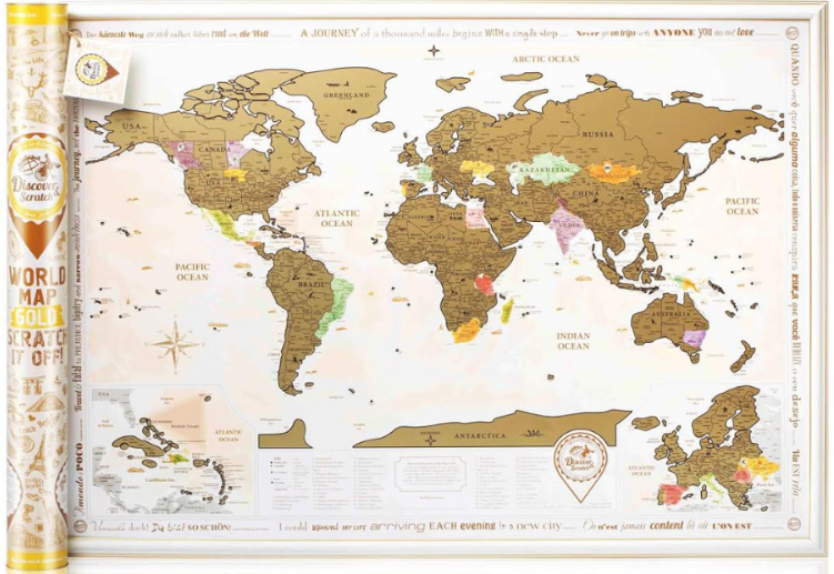Скретч карта Discovery Map World Gold (англ. мова)