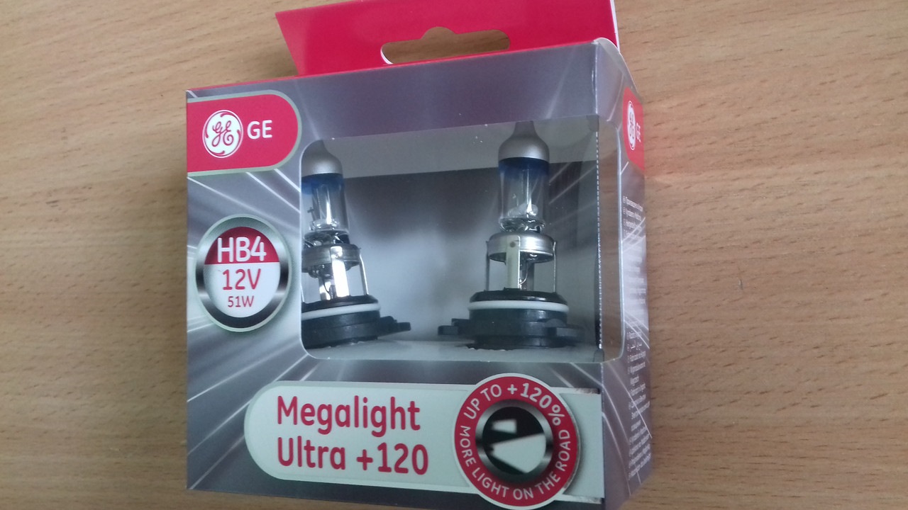 Автолампи General Electric HB4+120% MEGALIGHT ULTRA 12V 51W P22d (Угорщина)(ціна за дві лампи)