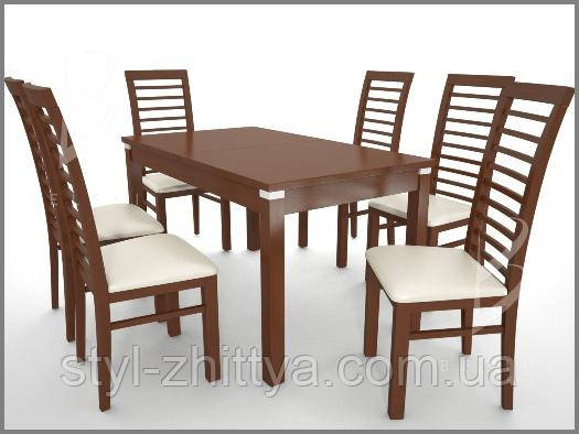 Дерев'яні меблі: Стіл + 6 стільців. ОБЕРІТЬ СВІЙ КОЛІР!!! - фото 5 - id-p48249332