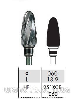 Фреза твердосплавна зуботехнічна HF251XCE-060