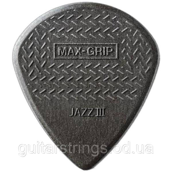 Медіатор Dunlop 471R3C Jazz III Nylon Max Grip 1.38 mm Carbon Fiber, фото 1