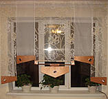 Комплект японських фіранок Квіточки Firanka 195см 5шт бежеві (22_2п), фото 2