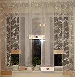 Комплект панельних фіранок Firanka Завитки 7шт карниз 200см молочний з бежевим (23_5п), фото 3