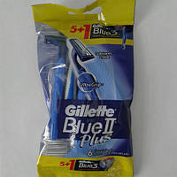 Gillette жиллетт Blue II Plus верстат чоловічий одноразовий 5 шт.+1 шт. Blue 3, фото 1