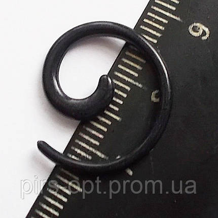 Розширювач для пірсингу вух "спіраль" чорна 2 мм (ціна за 1 шт.), фото 2