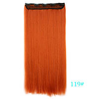 Накладные волосы на клипсах,трессы 60 см цвет рыжий-120 грамм