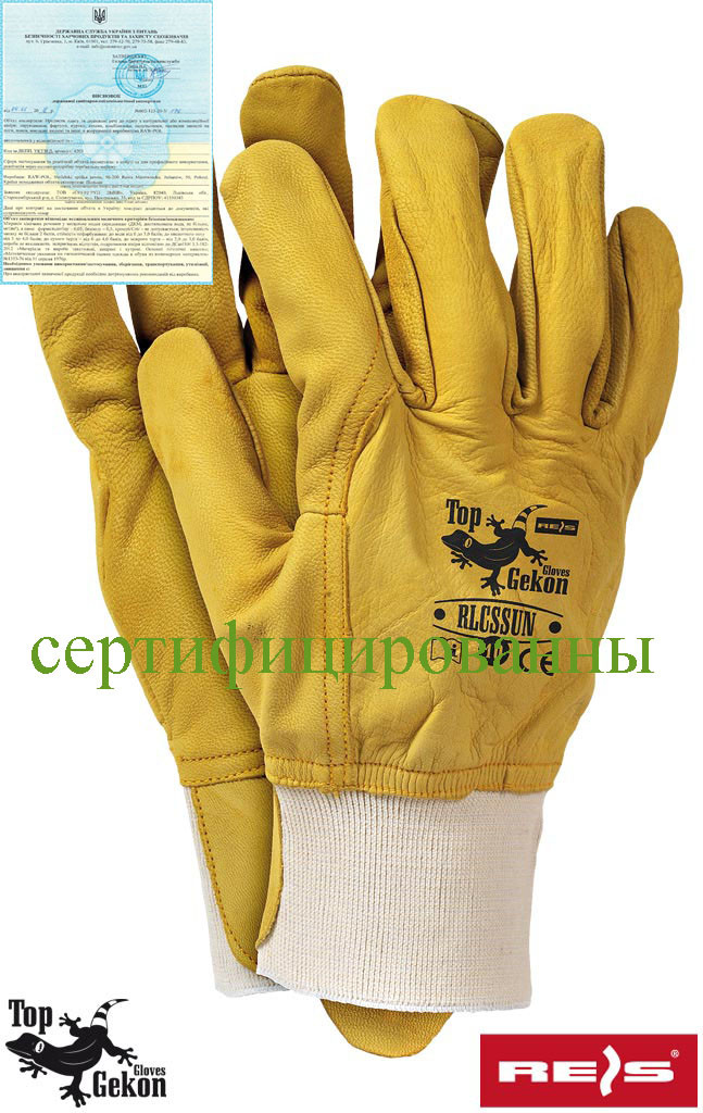 Перчатка кожаные рабочие REIS (RAW-POL) Польша RLCSSUN Y - фото 1 - id-p183700133