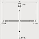 Ключ балонний хрестової 24/27/32mm & 3/4" L700 Toptul AEAL2401 (Тайвань), фото 4