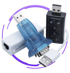 USB адаптери (Lan,Com,Sata&Ide,звукові карти,кишені ...)