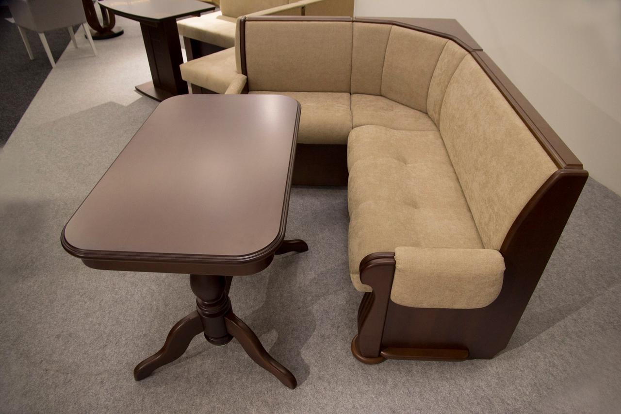 Кухонний стіл Askalon нерозкладний з масиву дерева, колір горіх / темний горіх