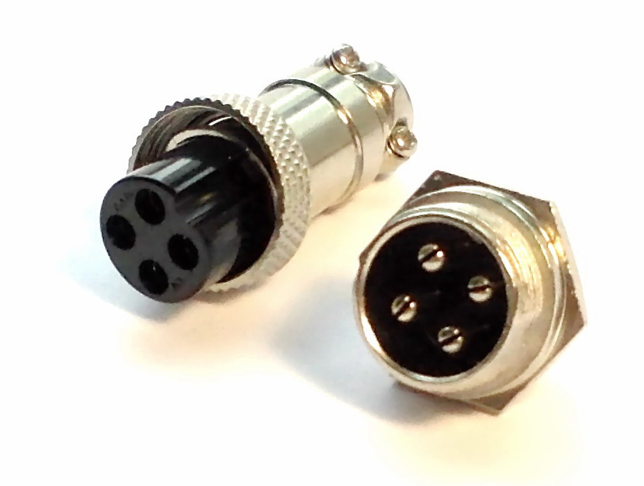 Роз'єм GX16-4 контакти (4 pin) пара