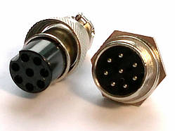 Роз'єм GX16-8 контактів (8 pin) пара