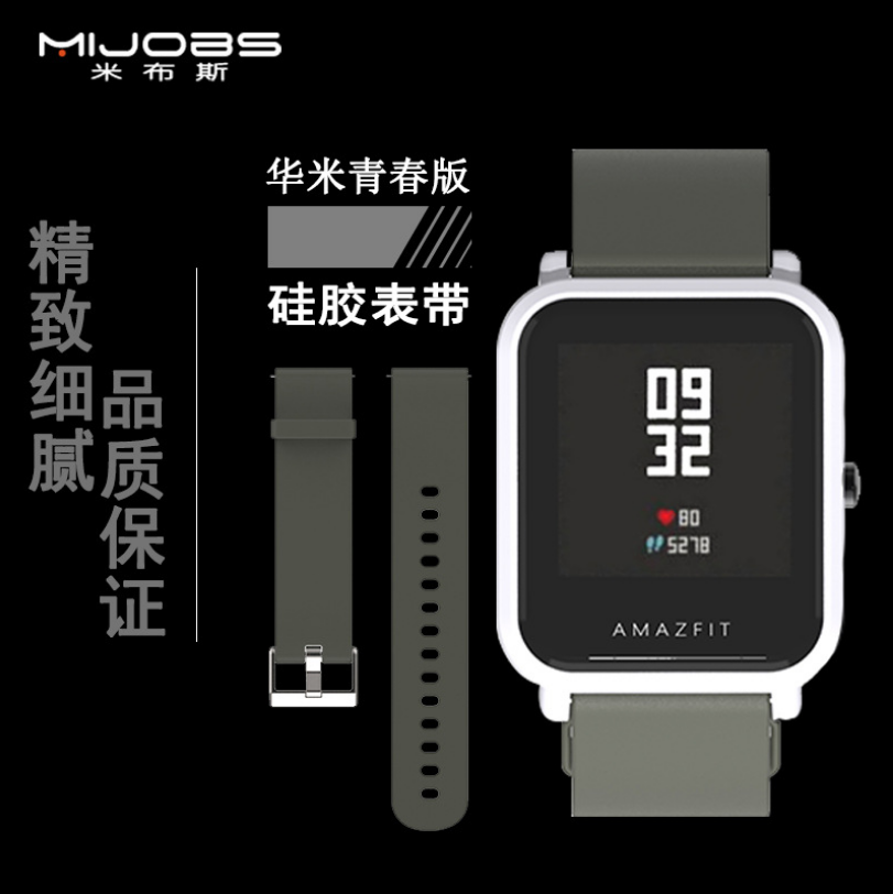 Силиконовый ремешок MiJobs для Xiaomi Amazfit Bip / Lite / 20 мм Белый 1096P - фото 5 - id-p651000902