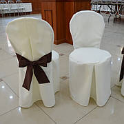 Чохол з Бантом-поясом на круглий стілець з міцної легкої тканини