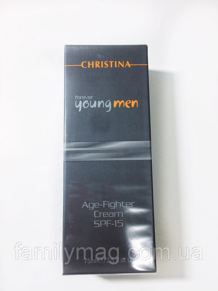 Крем для чоловіків, Christina Forever Young Men Age Fighter Cream SPF 15, 75 мл