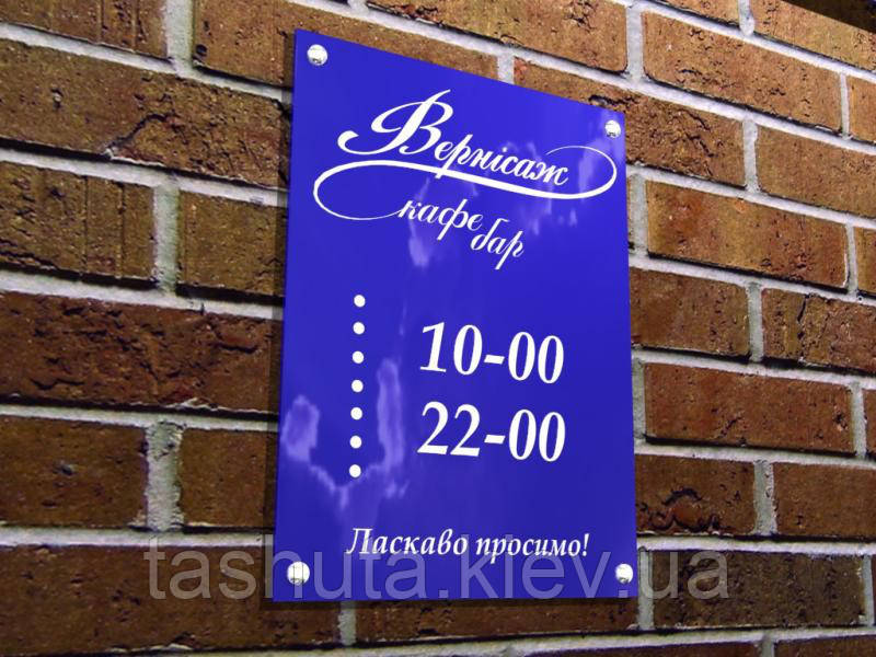 Фасадная табличка из акрила, 300х200 мм Ташута  (21-22030-01)