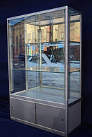 Торговая витрина стеклянная с алюминиевого профиля 150х100х40 см., Б/у