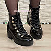 Черевики жіночі лакові на шнурівці, фото 4