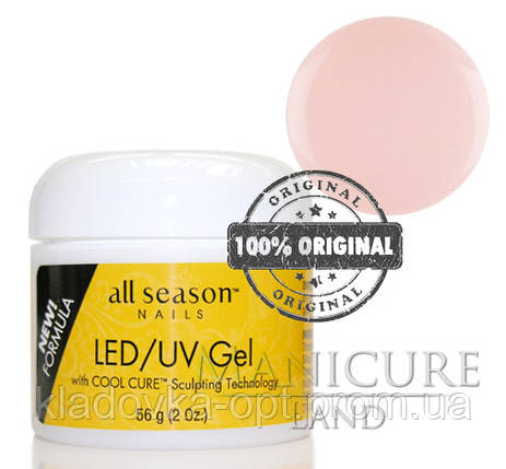 Моделюючий гель LED/UV All Season (прозоро-рожевий), 56 г, фото 2