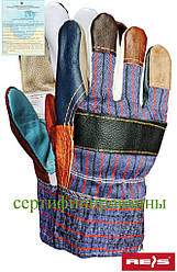 Захисні рукавички, утеплені і посилені різнобарвною яловий шкірою RLKOPAS MIX