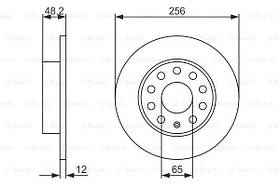 Тормозной диск задний Skoda Octavia A5(1Z3)(2004-2013) Bosch(0986479155)