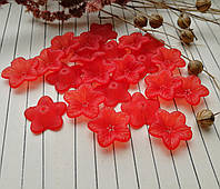Намистина червона квітка, 17 мм, 20 г/упаковка