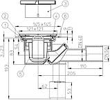 HL522KE.0 Трап для душу, монтований в підлозі, DN40/50 поворотний із запахозамирувальним пристроєм, з коміром, фото 2