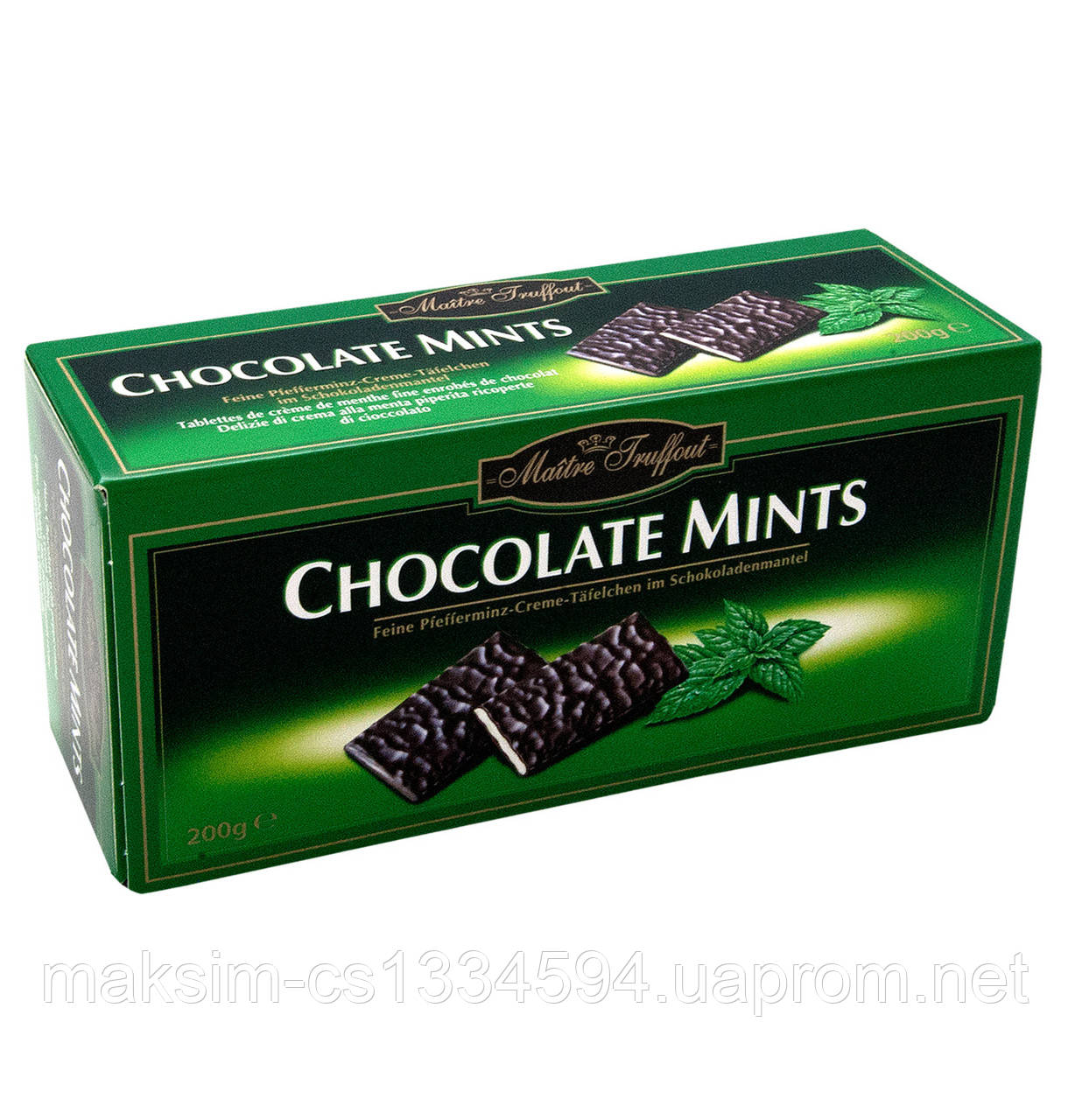Цукерки Maitre Truffout Chocolate Mints, 200 Г
