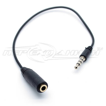 Перехідник для навушників OMTP to CTIA (cross-over 4-pin 3.5 mm), 0.2 м чорний, фото 2
