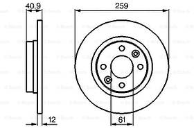 Гальмівний диск передній Renault Logan (2004-) з ABS Bosch 0986479164