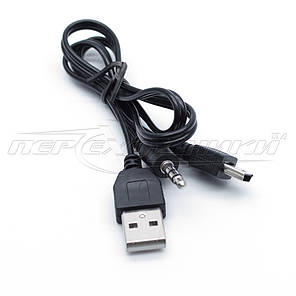 Кабель штекер 3.5 мм + USB 2.0 AМ — mini USB AM, для заряджання MP3 плеєра, 0.4 м, фото 2
