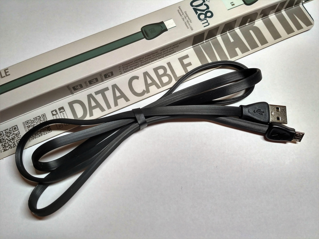 Кабель USB Remax Martin Data Cable Micro RC-028m, чорний