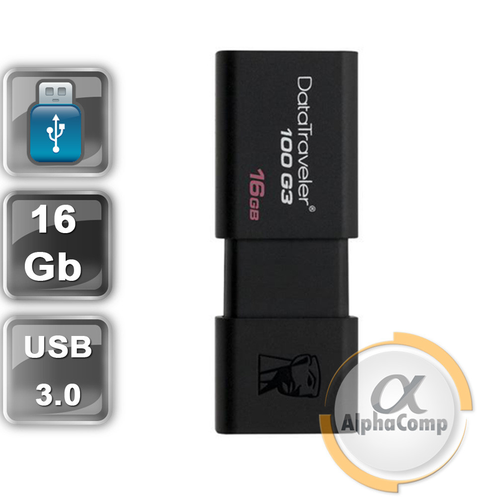 USB Flash 16GB Kingston DataTraveler 100 Generation 3 USB3.0 (DT100G3/16GB) Black