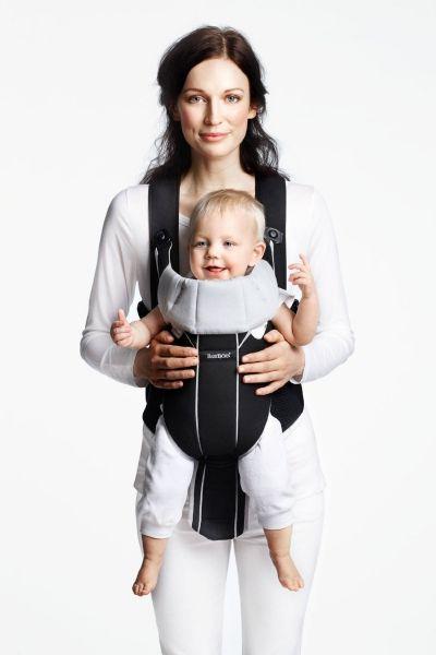 Рюкзак-кенгуру BB®Baby Carrier Miracle (від 3,5 кг до 12 кг) ТМ BabyBjorn Чорний+сріблястий 96065