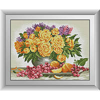 Набор алмазной мозаики Натюрморт с розами и виноградом Dream Art 30628 (47 х 62 см)