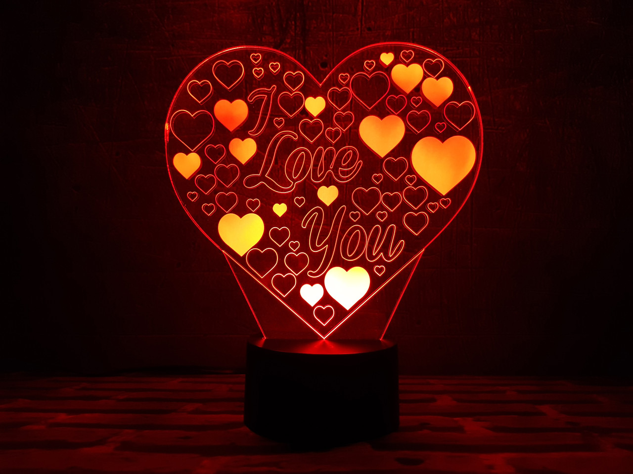 Змінна пластина для 3D ламп "Люблю тебе" 3DTOYSLAMP, фото 1