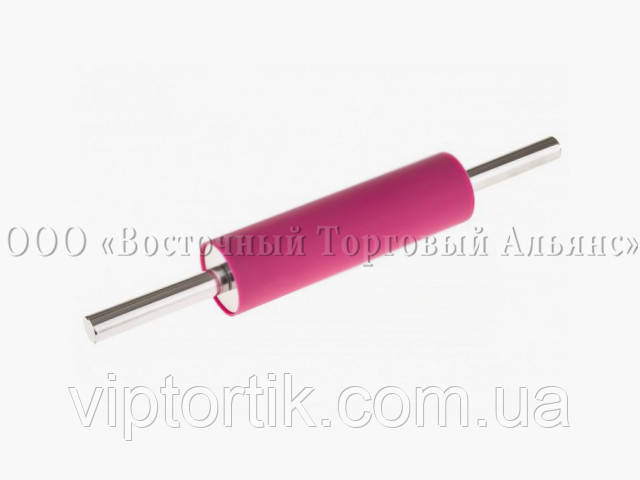 Скалка кондитерська металева із силіконовим роликом, фото 1