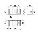 Нижня направляюча подвійна для скла в чорному кольорі, фото 2