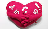 М'яка іграшка-подушка ручної роботи "Серце з любов'ю", червоне, фото 6