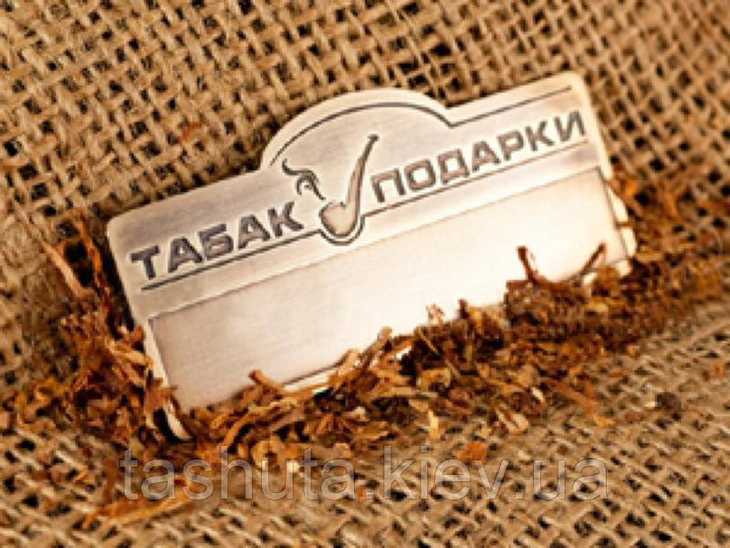 Бейдж металлический с окошком для наклейки  (латунь), 65х35 мм Ташута  (21-31040-02)