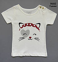 Уцінка - Футболка "Котик" для дівчинки. 76-80 см