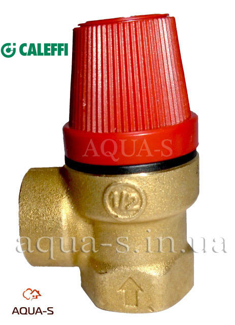 Клапан запобіжний Caleffi DN 1/2" (3 бари) для систем опалення (Італія) 311430, фото 1