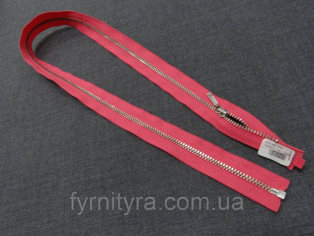 Блискавка метал YKK 70cm 517 коралова 1 бігунок No3 нікель, фото 1
