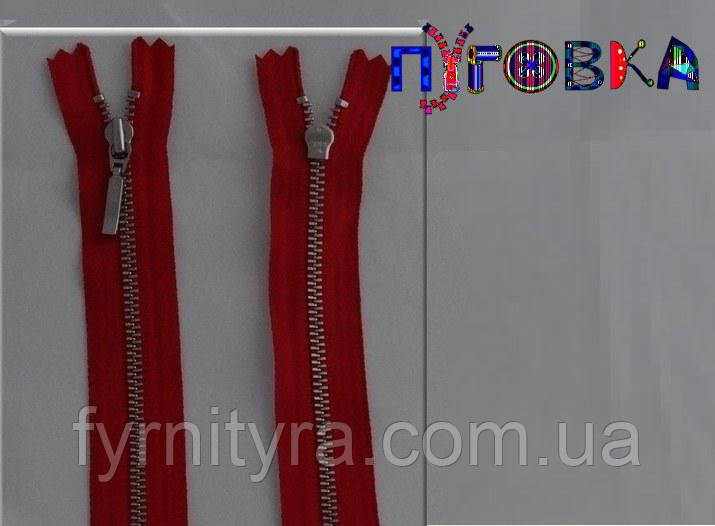 Метал YKK 18cm 520 темно-червона 1 біг No3 нікель, фото 1