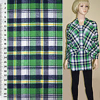 Фланель сорочкова зелено-біла + синьо-жовта клітина ш.146