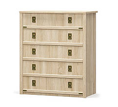 Комод 5Ш в дитячу кімнату з ДСП/МДФ Валенсія дуб самоа Мебель Сервіс