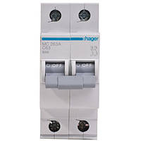 Модульний автоматичний вимикач 2P 6 кА С-63A 2М Hager